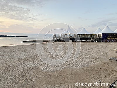 Mipcom cannes beach tents landscape Editorial Stock Photo