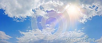 Miraculous Heavenly Light Panorama Banner Stock Photo