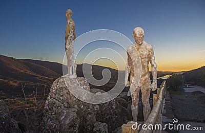 Mirador de la Memoria. El Torno, Caceres, Jerte valley viewpoint Editorial Stock Photo