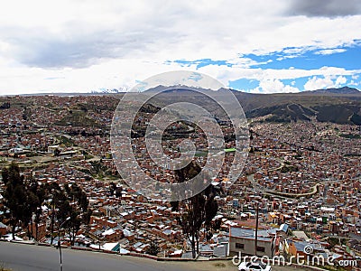 Mirador Killi Killi, the view of the center of La Paz, Bolivia Stock Photo