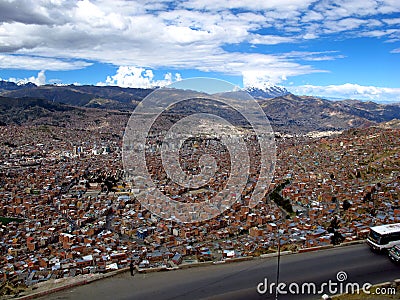 Mirador Killi Killi, the view of the center of La Paz, Bolivia Stock Photo