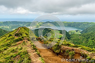 Sete Cidades on the island of Sao Miguel in the Azores, Portugal Stock Photo