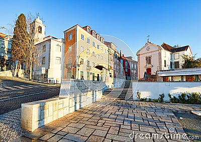 Miradouro de Santa Luzia in Lisbon, Portugal - nobody Stock Photo