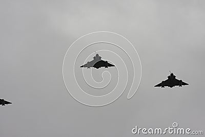 Mirage, French warplanes in sky Editorial Stock Photo