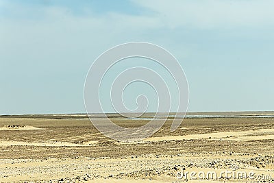 Mirage oman Desert fata morgana dra dhofar region Stock Photo