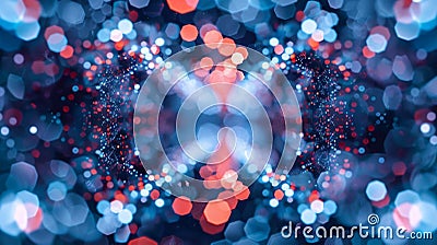 A miragelike visual with multiple mirrored images of fluctuating particles reflecting the instability of the Stock Photo