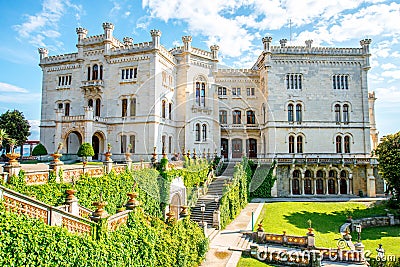 Miramare castle in Italy Stock Photo