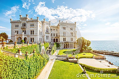 Miramare castle in Italy Stock Photo