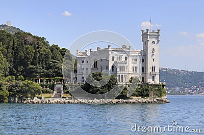 Miramare Castle in Trieste (Italy) Stock Photo