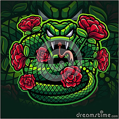 Viper snake mascot logo design Vector Illustration