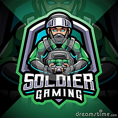 Soldier gaming esport mascot logo Vector Illustration