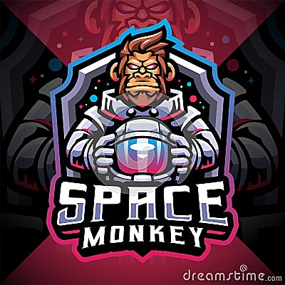 Space monkey esport mascot logo design Vector Illustration