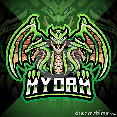 Hydra esport mascot logo design Vector Illustration