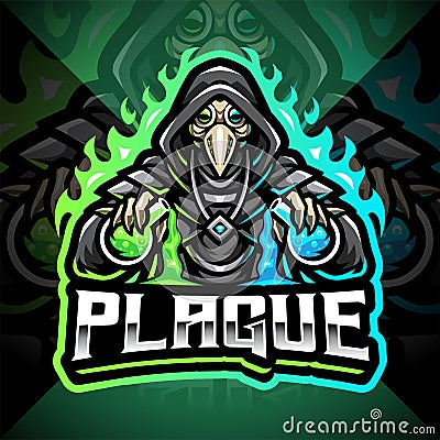 Plague doctor esport mascot logo Vector Illustration