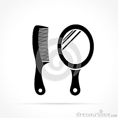 Mirror and comb icons Vector Illustration