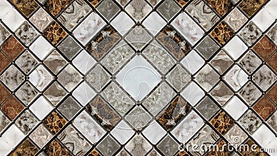 Mirror effect on small marble tiles Stock Photo