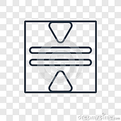 Mirror horizontally concept vector linear icon isolated on trans Vector Illustration