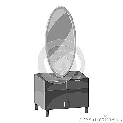 Mirror icon, gray monochrome style Vector Illustration