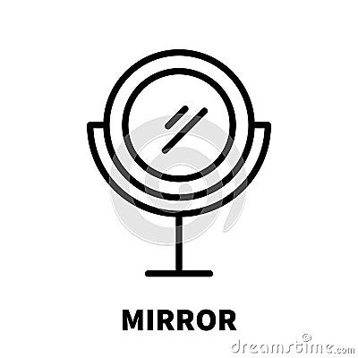 Mirror icon or logo in modern line style. Vector Illustration