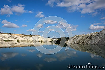 Mirror image in the lake. Stock Photo