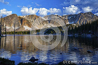 Mirror Lake, Snowy Range, Wyoming Stock Photo