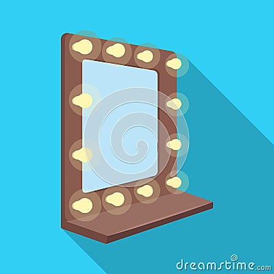 Mirror in the make-up room.Making movie single icon in flat style vector symbol stock illustration web. Vector Illustration