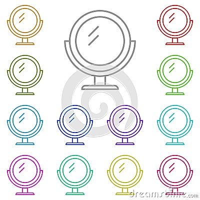 Mirror multi color icon. Simple thin line, outline vector of beauty icons for ui and ux, website or mobile application Stock Photo