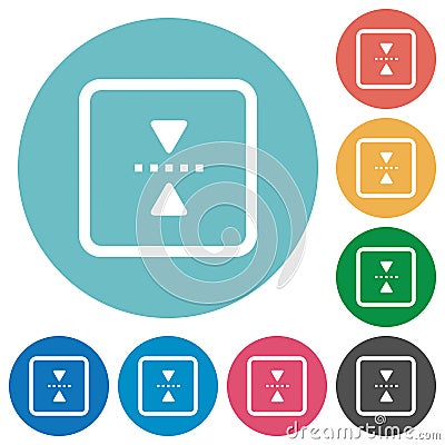 Mirror object around horizontal axis flat round icons Stock Photo