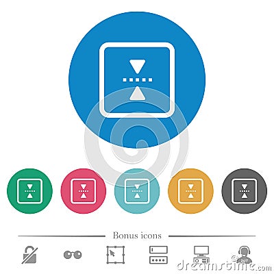 Mirror object around horizontal axis flat round icons Stock Photo