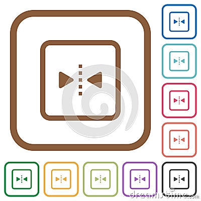 Mirror object around vertical axis simple icons Stock Photo