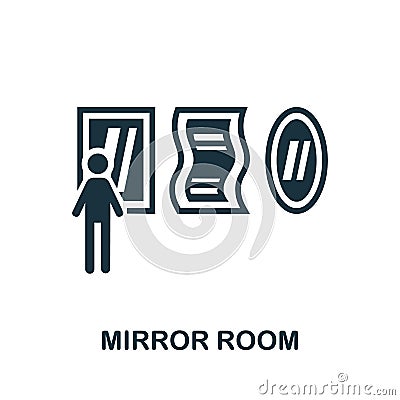 Mirror Room icon. Simple element from amusement park collection. Creative Mirror Room icon for web design, templates, infographics Cartoon Illustration