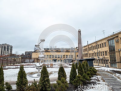 Mirror sculpture and trumpet Editorial Stock Photo