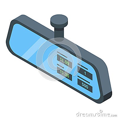 Mirror taximeter icon isometric vector. Taxi meter Vector Illustration