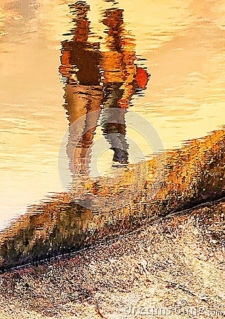 Mirror in water Stock Photo