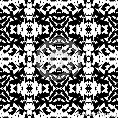 Mirrored geometric pattern. Repeatable monochrome abstract backg Vector Illustration