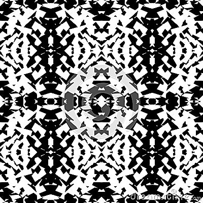 Mirrored geometric pattern. Repeatable monochrome abstract backg Vector Illustration