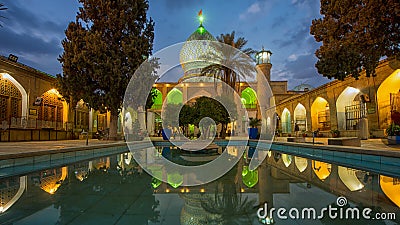 Mirrored interior of Ali Ibn Hamza shrine in Shiraz Stock Photo