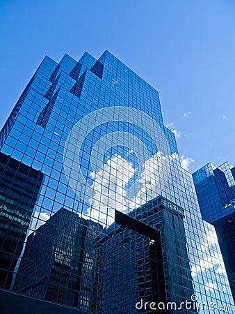 Mirrored Office Building Stock Photo