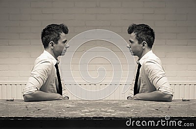 Mirroring in communication Stock Photo