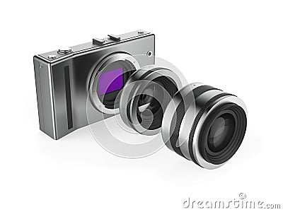 Mirrorless camera system Stock Photo