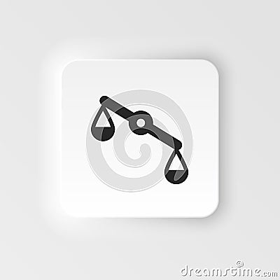 Misbalance, justice, scale neumorphic style vector icon. Simple element illustration from UI concept. Misbalance Vector Illustration