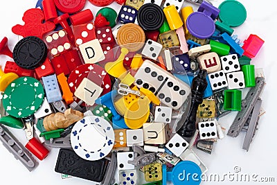 Miscellaneous game pieces Stock Photo