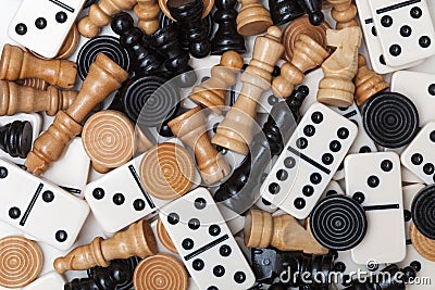 Miscellaneous game pieces Stock Photo