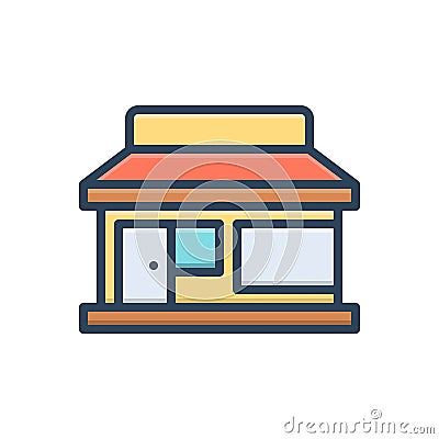 Color illustration icon for Retailer, merchant and trader Vector Illustration