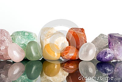 Miscellaneous mineral stones, crystal healing for alternative me Stock Photo