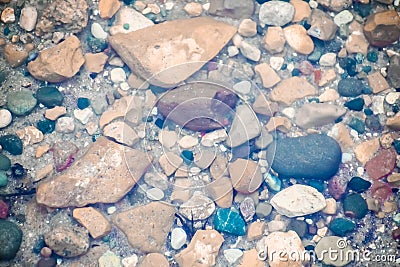 Miscellaneous Rocks at Bottom of Lake Stock Photo