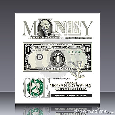 Miscellaneous US bill elements Vector Illustration