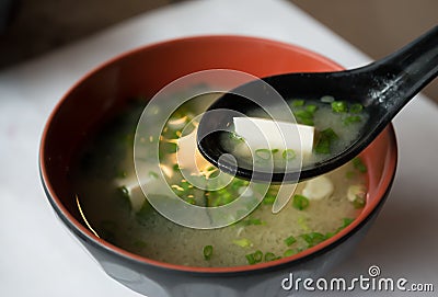 Miso soup Stock Photo