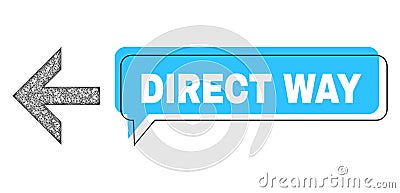 Misplaced Direct Way Chat Frame and Net Arrow Left Icon Vector Illustration