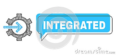 Misplaced Integrated Message Bubble and Linear Cog Integration Icon Vector Illustration